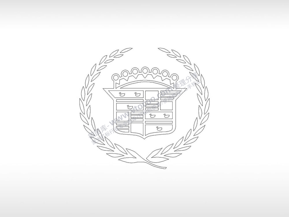 凯迪拉克汽车logo交通工具PLC格式激光打标文件通用矢量图