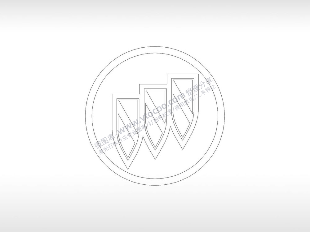 别克汽车logo交通工具PLC格式激光打标文件通用矢量图