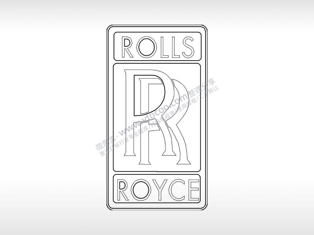 劳斯莱斯汽车车标logo交通工具PLC格式激光打标文件通用矢量图