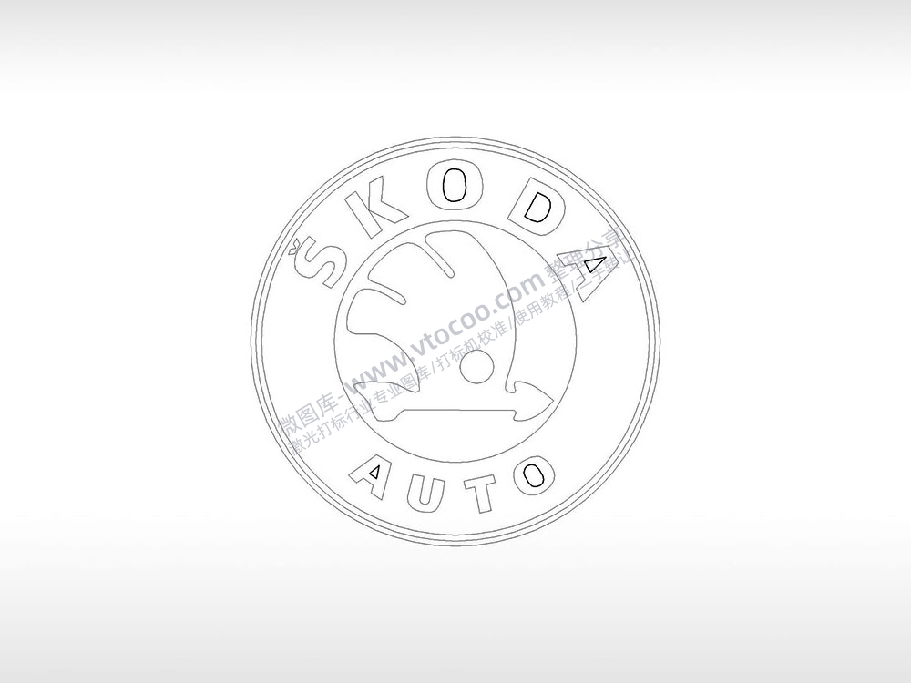 斯科达汽车品牌logo交通PLC格式激光打标文件通用矢量图