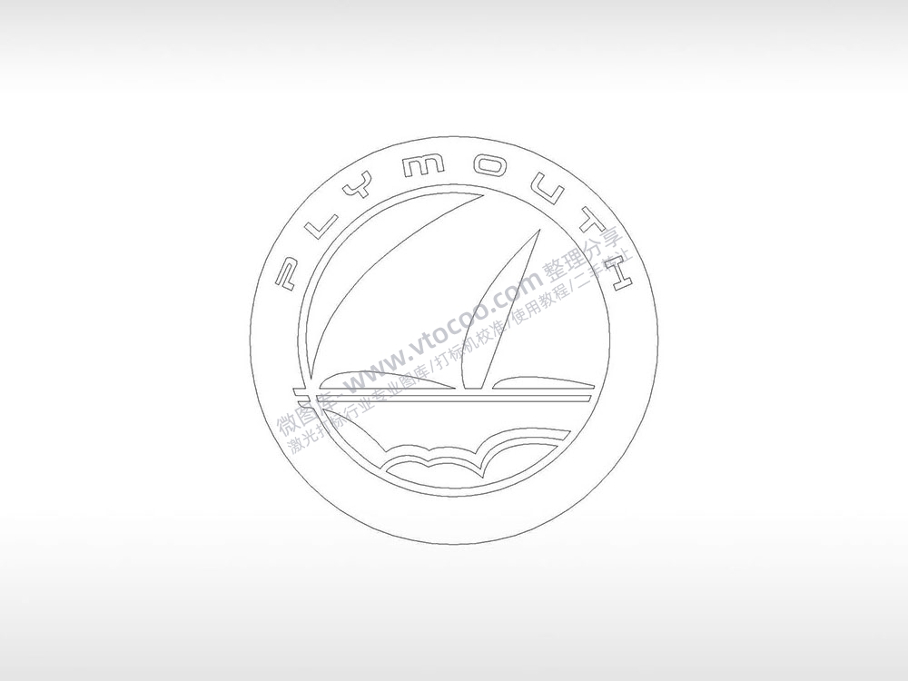 普利茅斯汽车品牌logo交通PLC格式激光打标文件通用矢量图