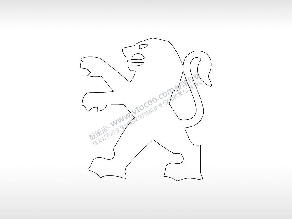 标致汽车logo法国交通工具PLC格式激光打标文件通用矢量图