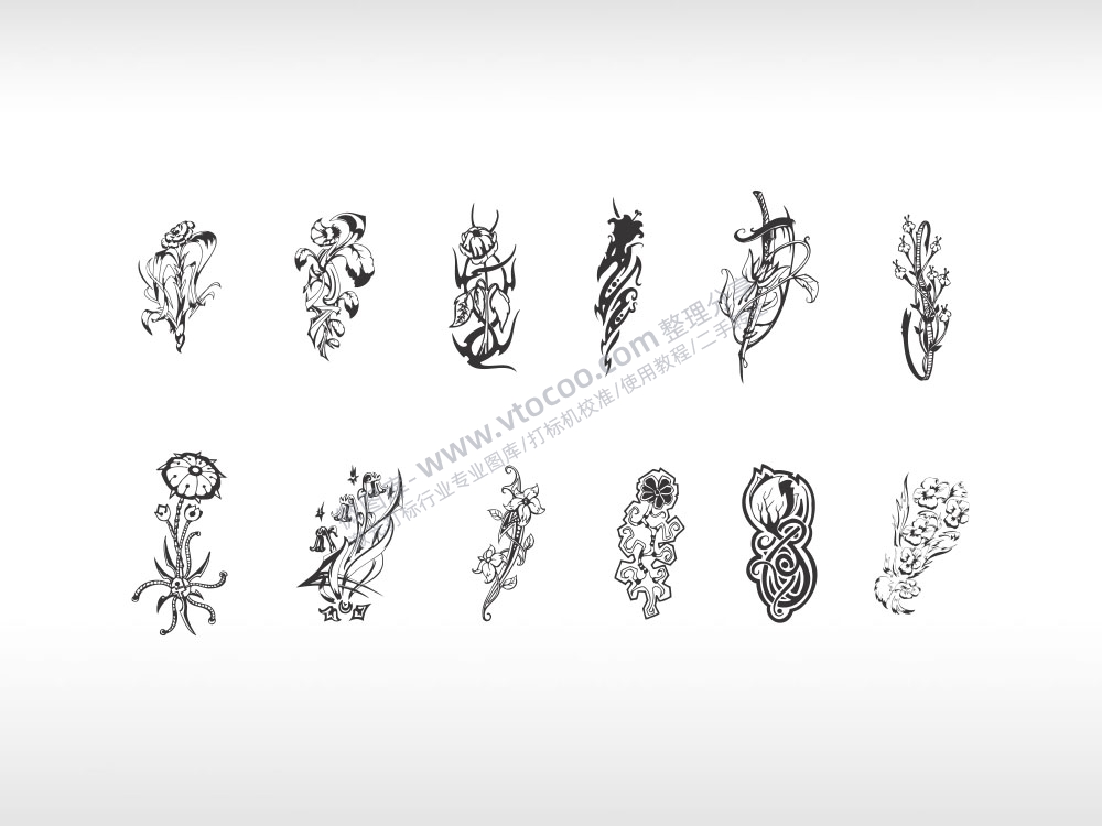 花朵图案组合花簇花枝花瓣鲜花艺术图案花纹矢量图文档3