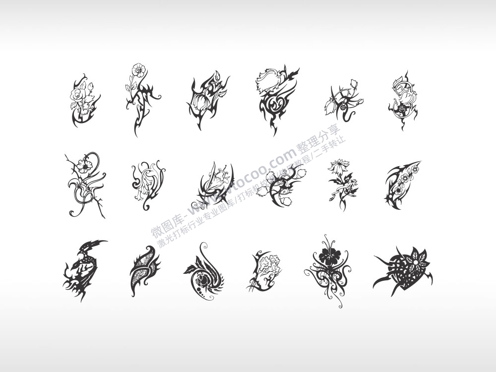 花朵图案组合花簇花枝花瓣鲜花艺术图案花纹矢量图文档4