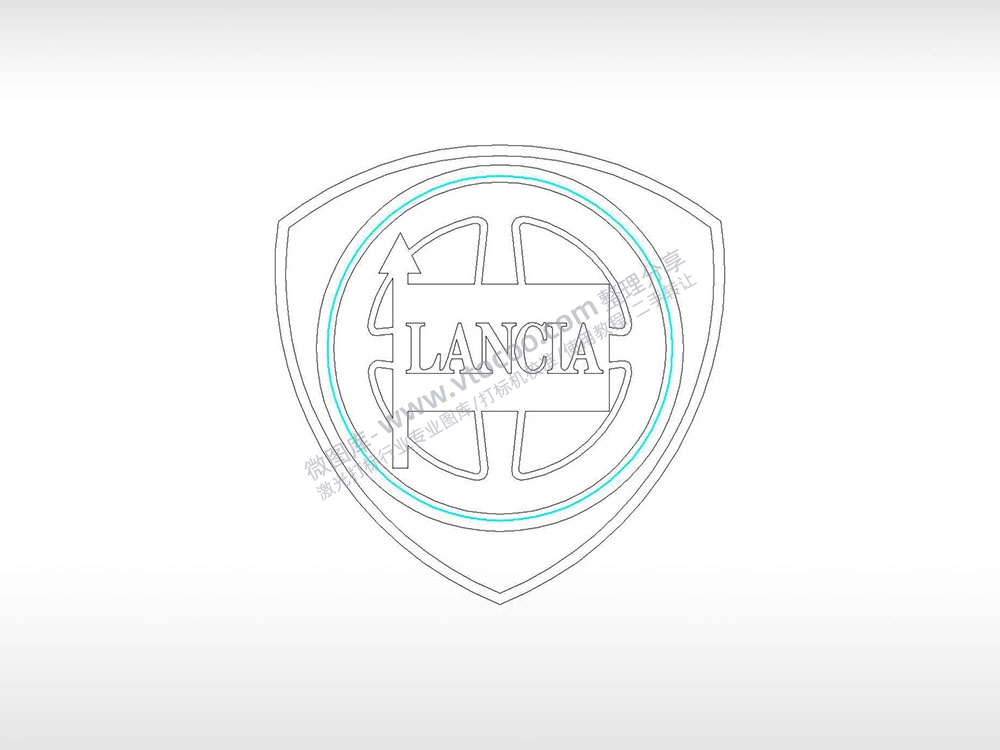 蓝旗亚汽车车标logo交通工具PLC格式激光打标文件通用矢量图