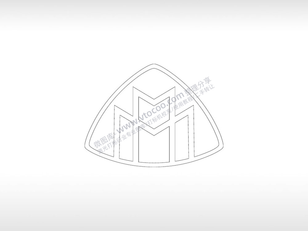 迈巴赫汽车车标logo交通PLC格式激光打标文件通用矢量图
