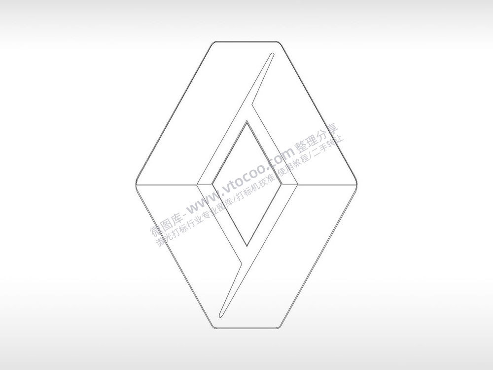 雷诺汽车logo交通工具PLC格式激光打标文件通用矢量图