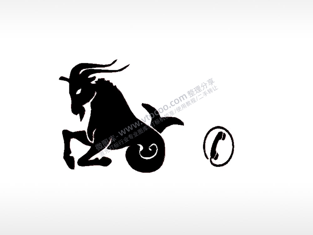 白羊座卡通电话标志车牌钥匙扣PLT格式激光打标文件通用矢量图
