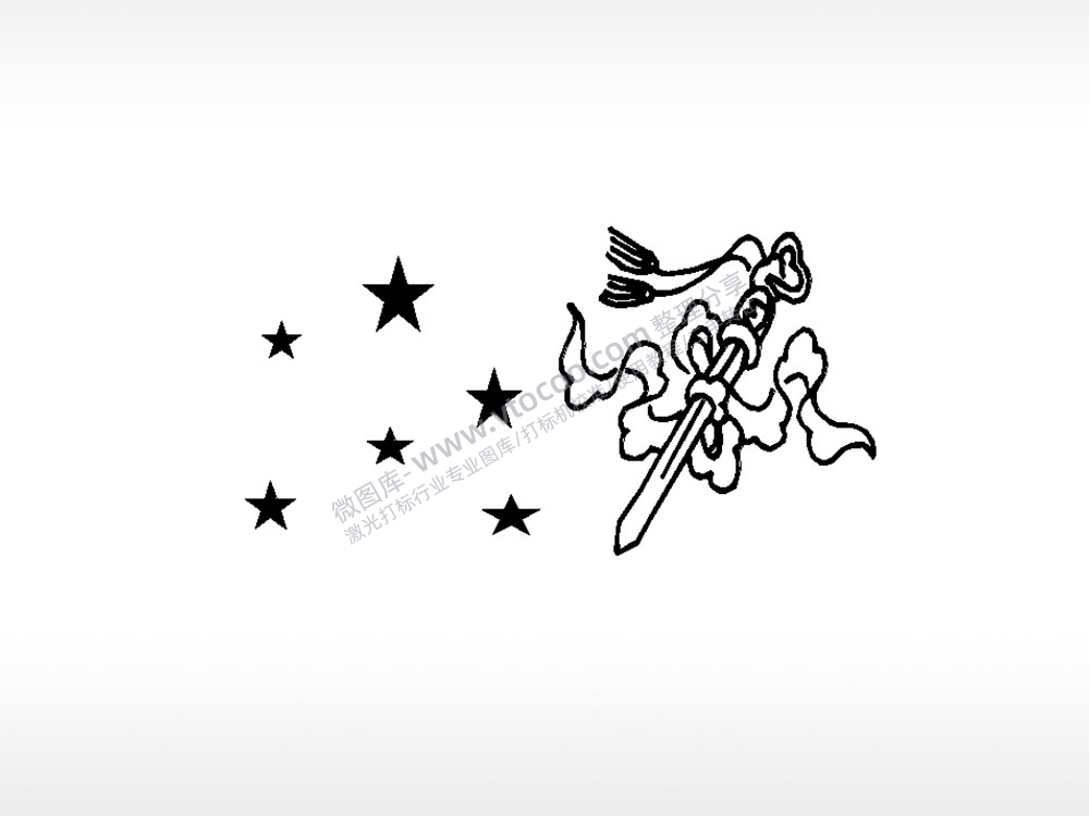 剑星星车牌钥匙扣PLT格式激光打标文件通用矢量图