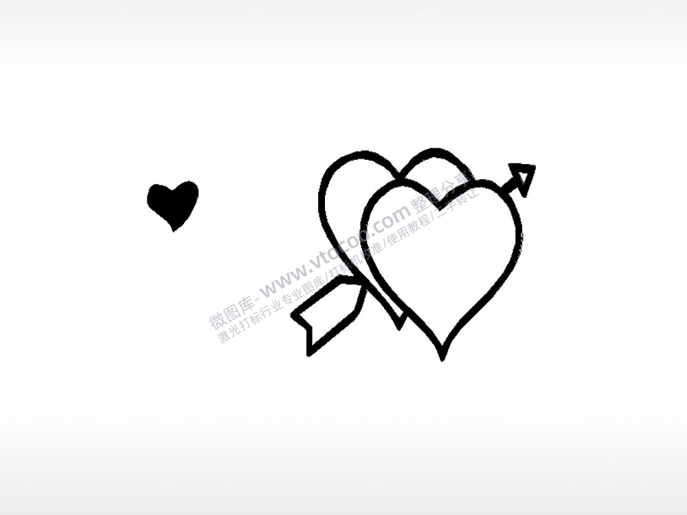 一箭穿心车牌钥匙扣PLT格式激光打标文件通用矢量图