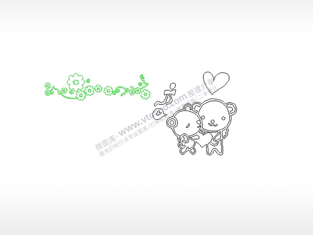 情侣爱心车牌钥匙扣PLT格式激光打标文件通用矢量图