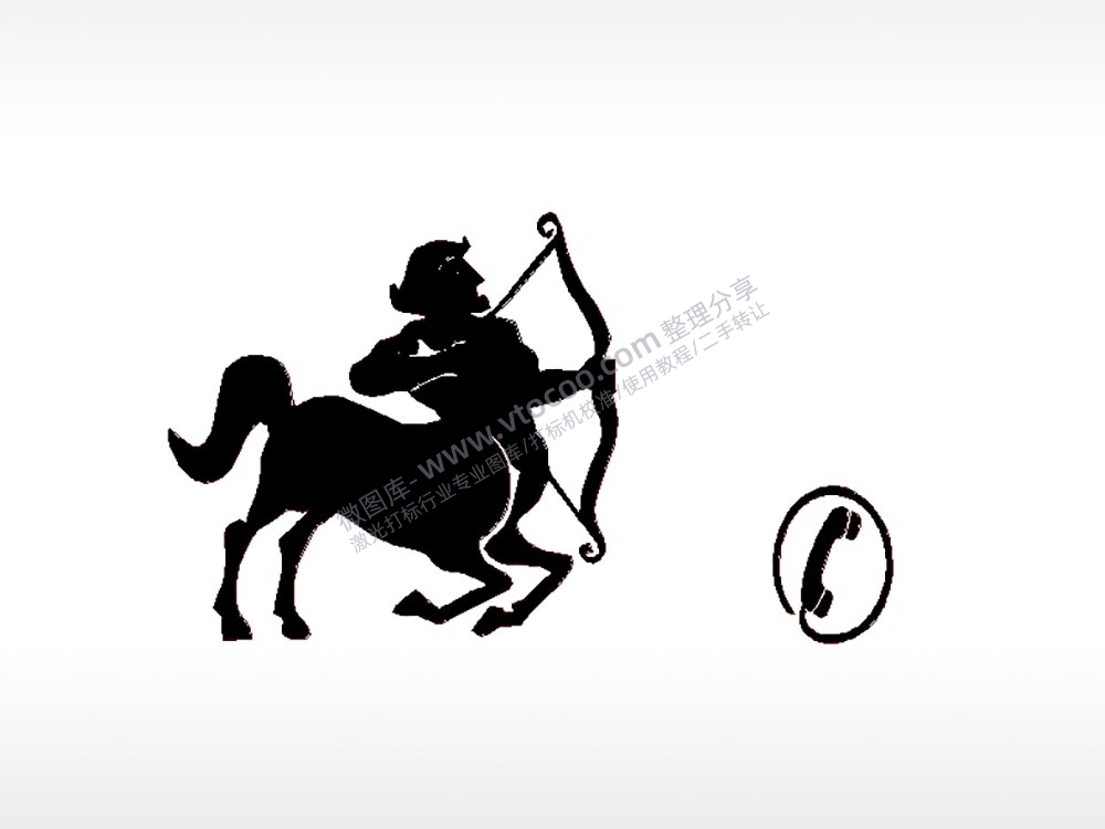 射手座用弓的半人车牌钥匙扣PLT格式激光打标文件通用矢量图