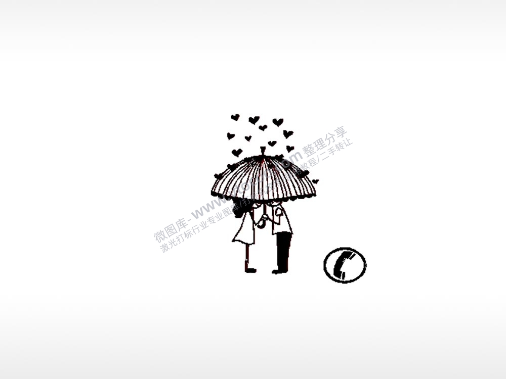 情侣爱情电话标志车牌钥匙扣PLT格式激光打标文件通用矢量图