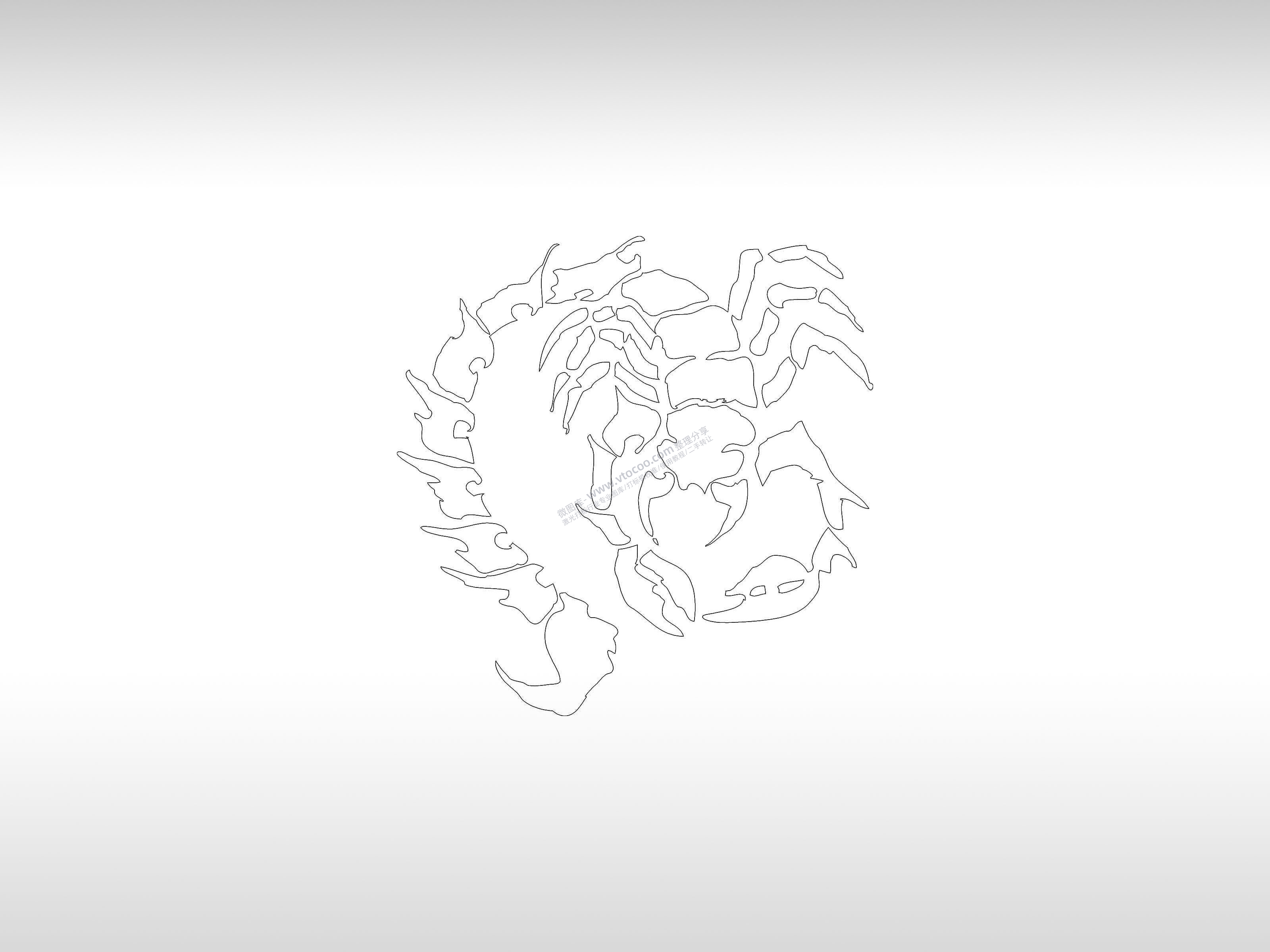 蝎子手机壳个性卡通图案线描PLT格式激光打标文件通用矢量图