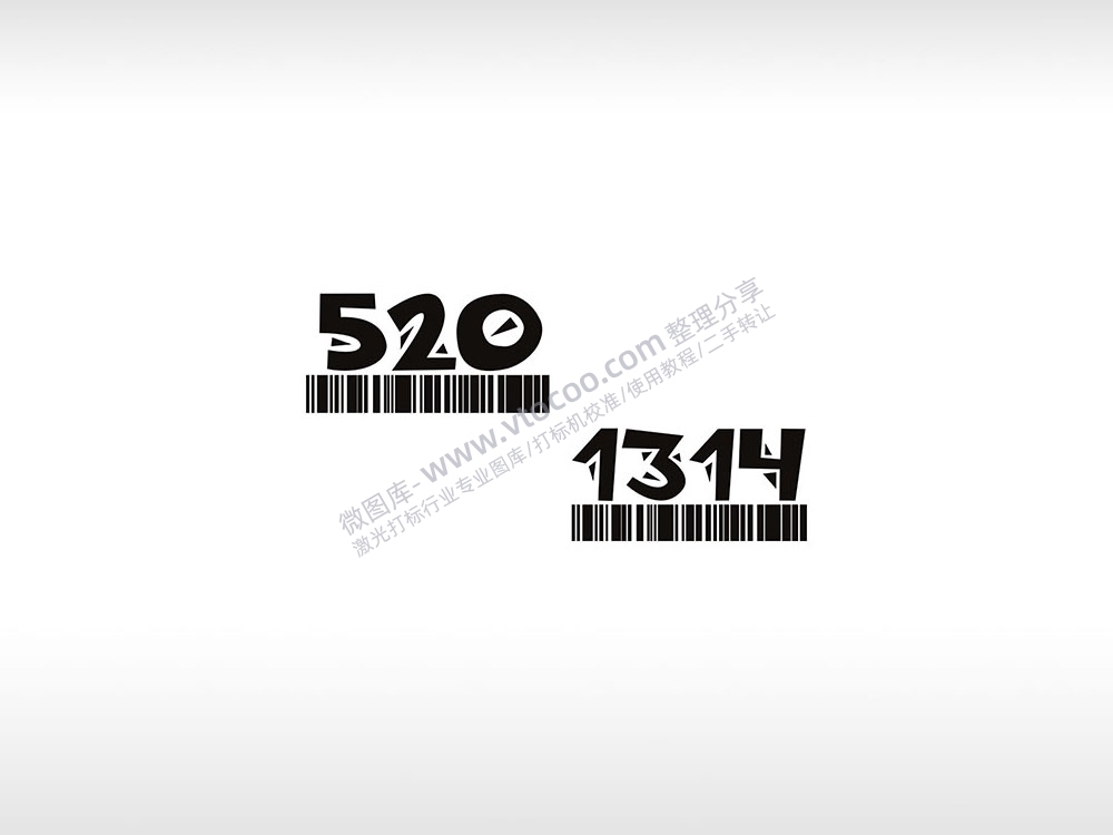 爱情数字码个性卡通图案线描PLT格式激光打标文件通用矢量图