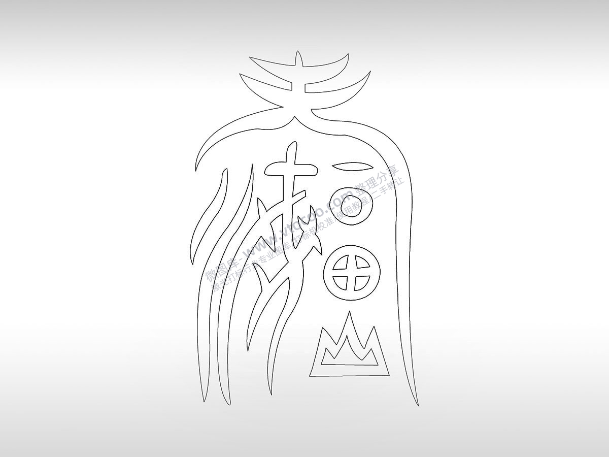 福手机壳个性卡通图案线描PLT格式激光打标文件通用矢量图