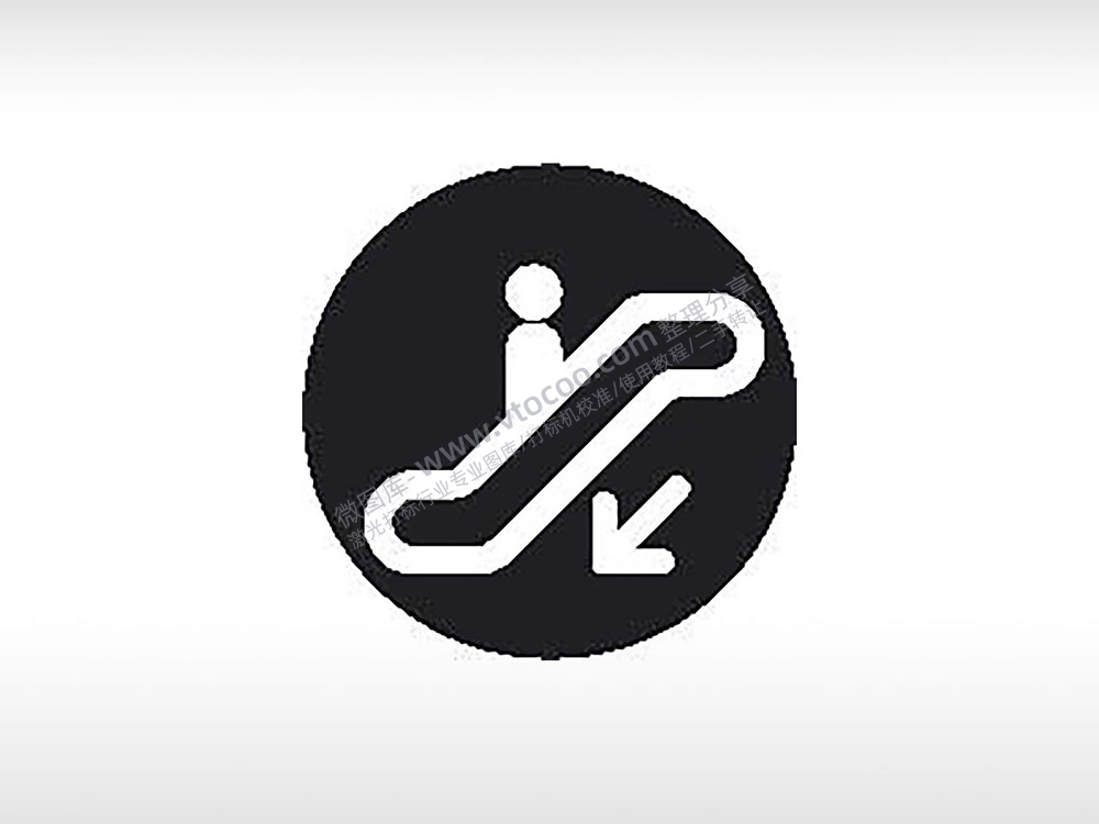 扶手电梯下公共标志生活日常公共图标系列布告栏黑色白色