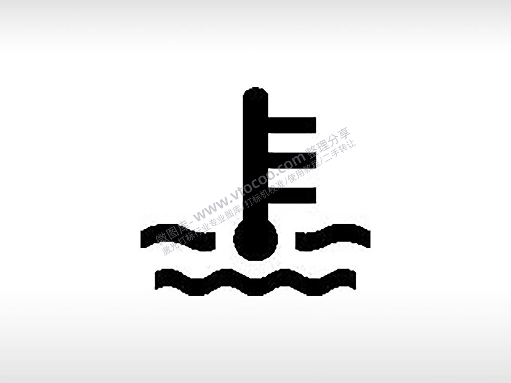 汽车水温过高警告灯公共标志生活日常公共图标系列布告栏黑色白色