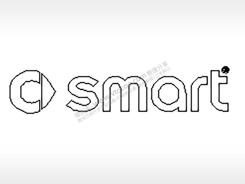 smart汽车车标雕刻挂坠项链PLT格式激光打标文件通用矢量图
