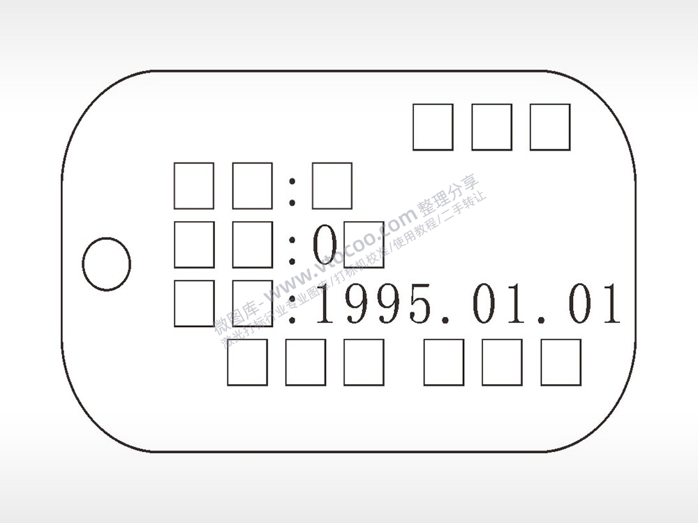 名字日期血型军事项链AI8.0格式激光打标文件通用矢量图