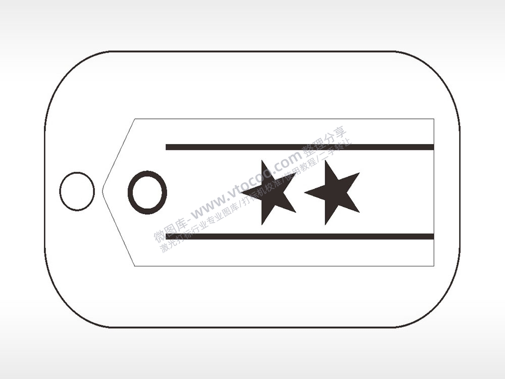 军官军衔校官中尉军事项链AI8.0格式激光打标文件通用矢量图