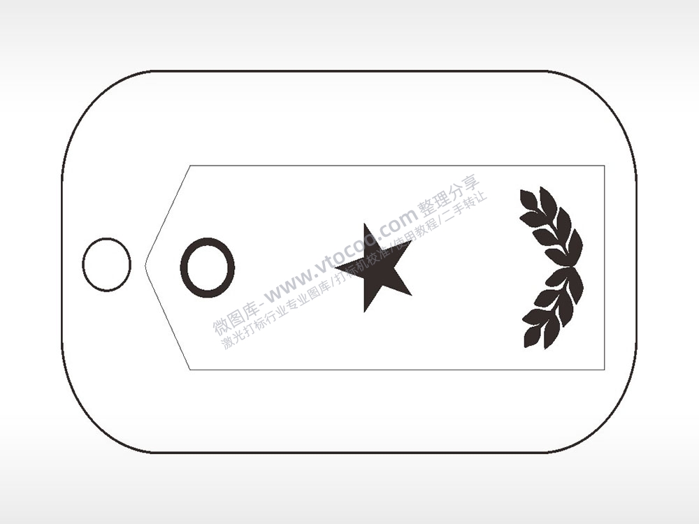 军官军衔将官少尉军事项链AI8.0格式激光打标文件通用矢量图