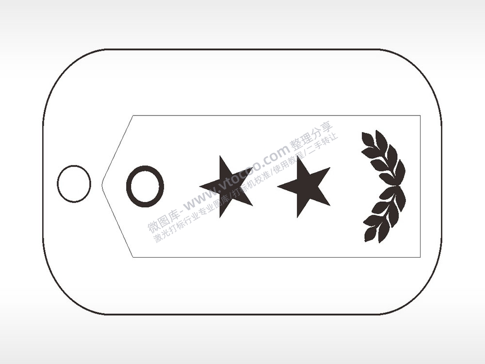 军官军衔将官中尉军事项链AI8.0格式激光打标文件通用矢量图