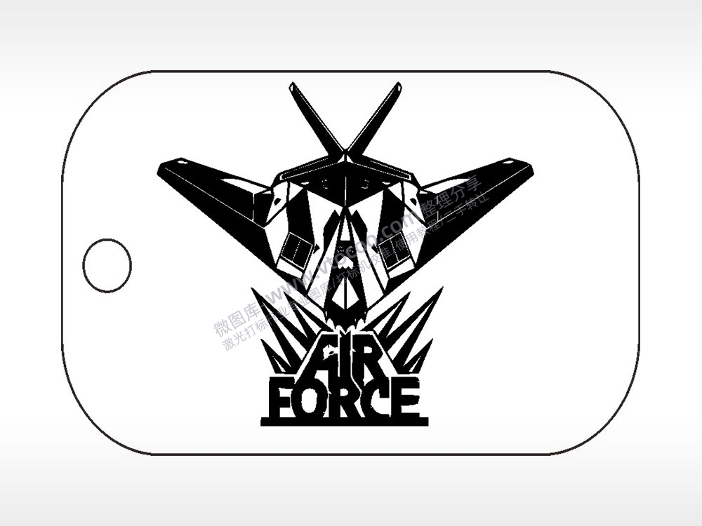 空军air force 军事项链AI8.0格式激光打标文件通用矢量图