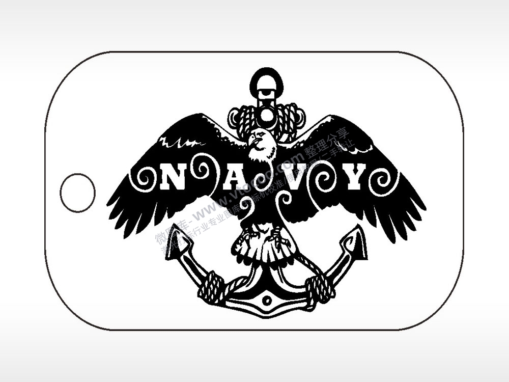 NAVY美国海军陆战队两栖侦察部队军事项链AI8.0格式激光打标文件通用矢量图