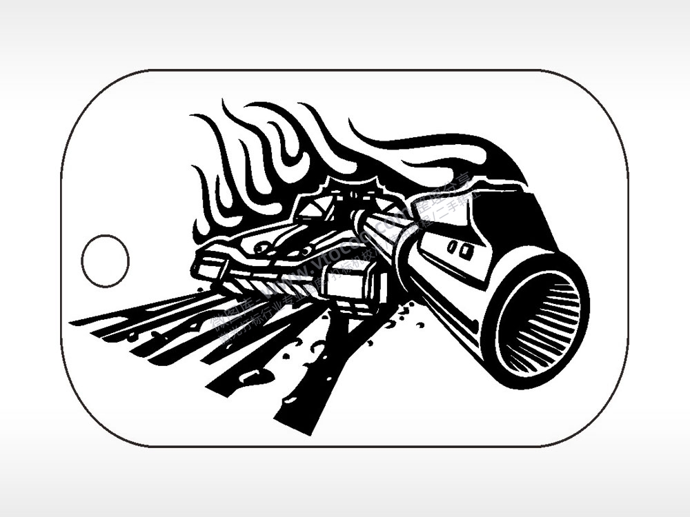 AHMY坦克兵军事项链AI8.0格式激光打标文件通用矢量图