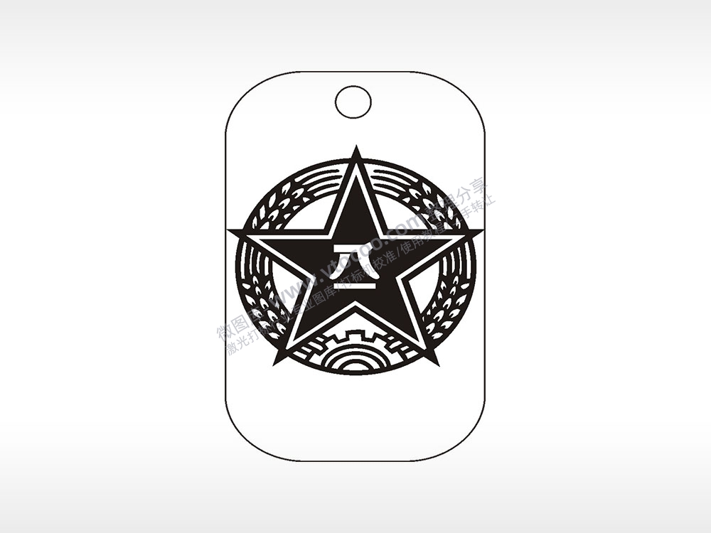 八一建军节军事项链AI8.0格式激光打标文件通用矢量图