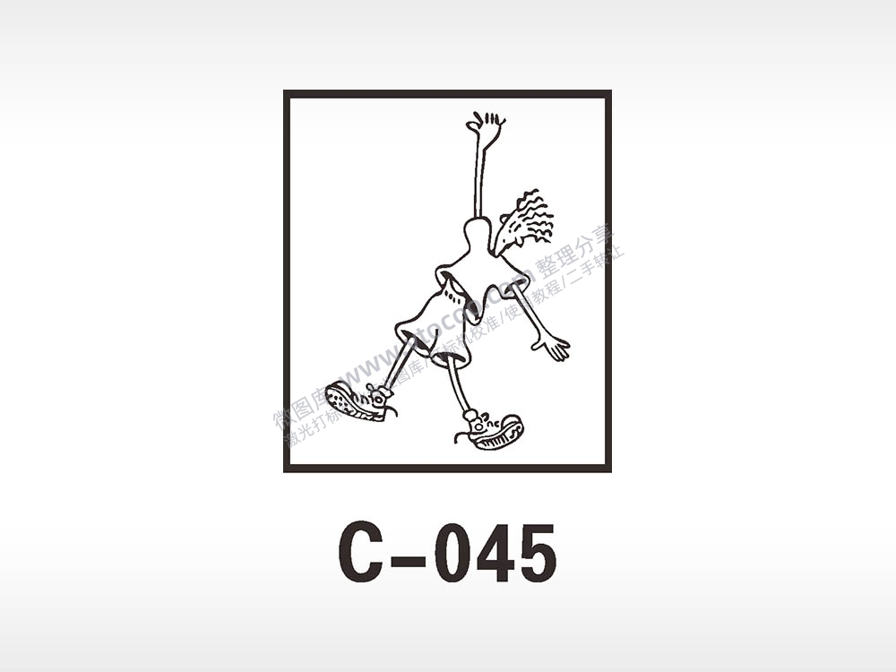 汽车贴花卡通名图精品车贴精选AI8.0格式激光打标文件通用矢量图