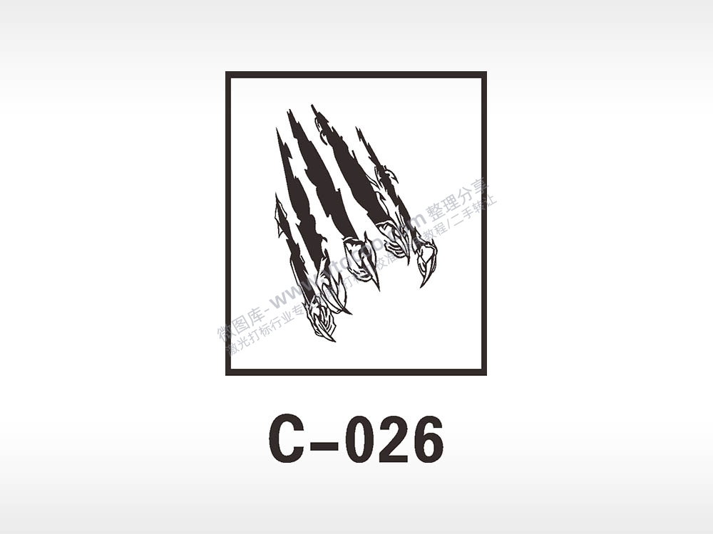 抓痕爪子汽车贴花精品车贴精选AI8.0格式激光打标文件通用矢量图