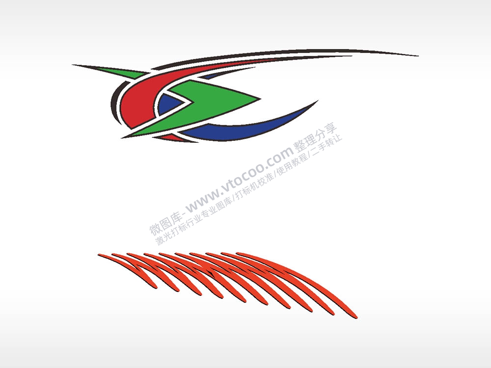 汽车贴花卡通名图精品车贴精选AI8.0格式激光打标文件通用矢量图