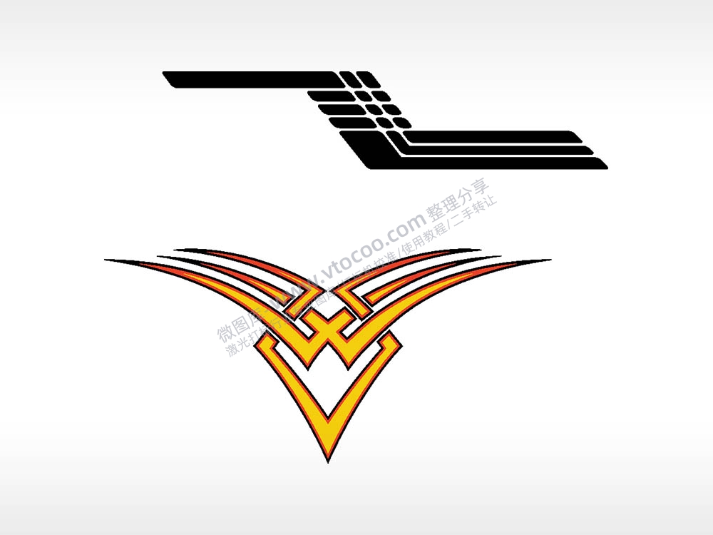 汽车贴花卡通名图精品车贴精选AI8.0格式激光打标文件通用矢量图