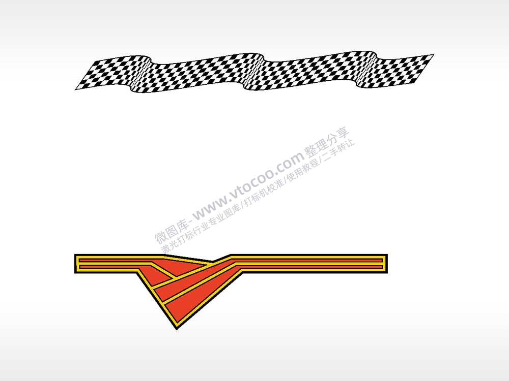 比赛旗帜汽车贴花精品车贴精选AI8.0格式激光打标文件通用矢量图