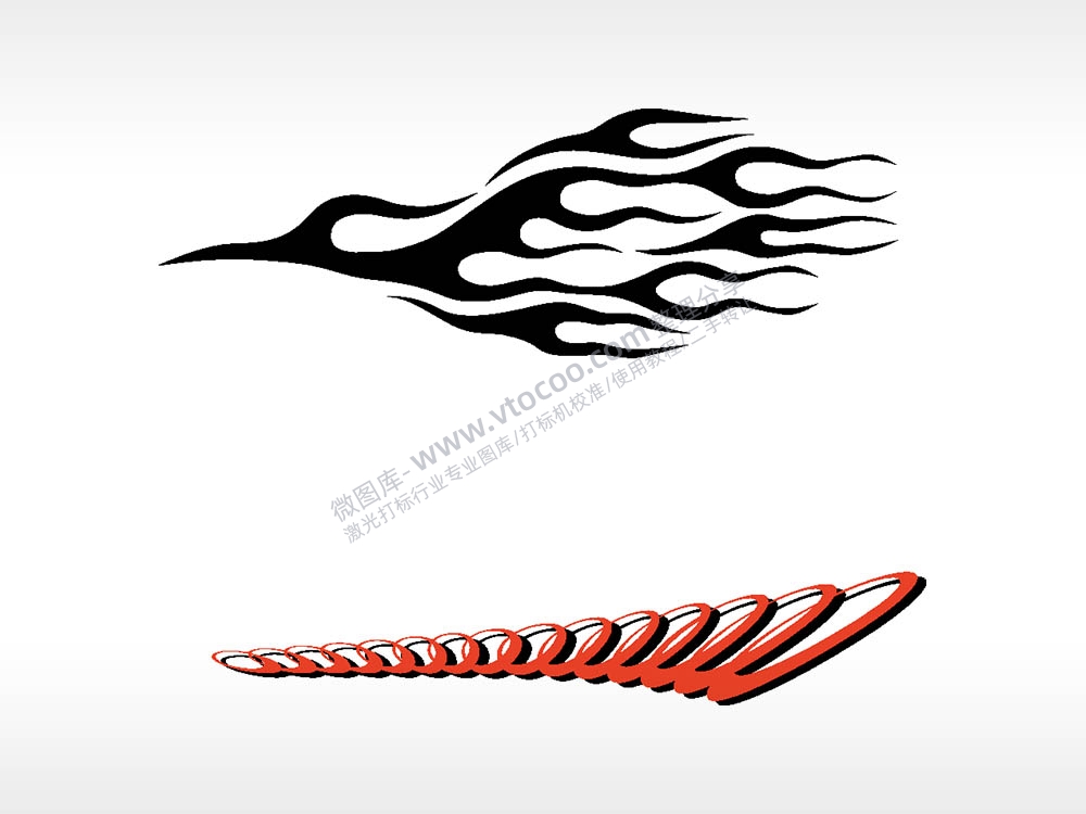 飞鸟波纹汽车贴花精品车贴精选AI8.0格式激光打标文件通用矢量图