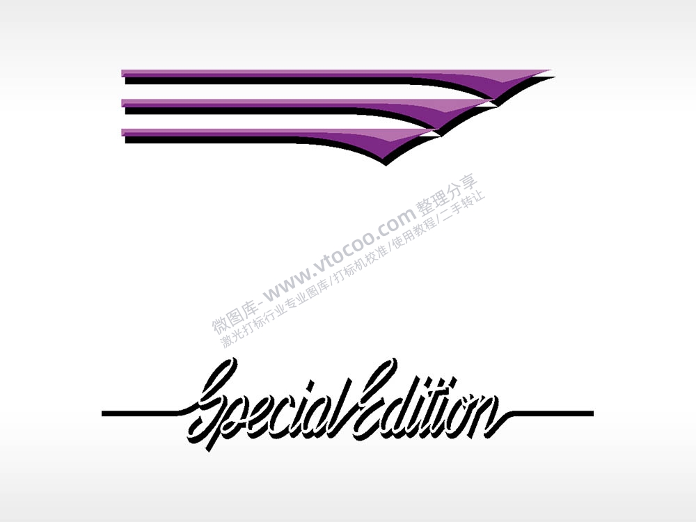 线条涂鸦形状字母汽车贴花AI8.0格式激光打标文件通用矢量图