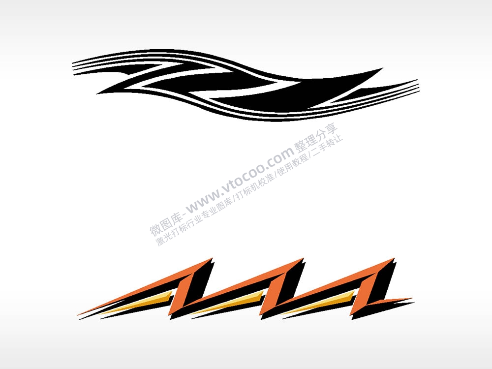 汽车贴花卡通名图精品车贴精选AI8.0格式激光打标文件通用矢量图