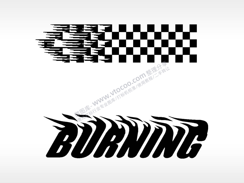 汽车贴花卡通名图精品车贴精选AI8.0格式激光打标文件通用矢量图