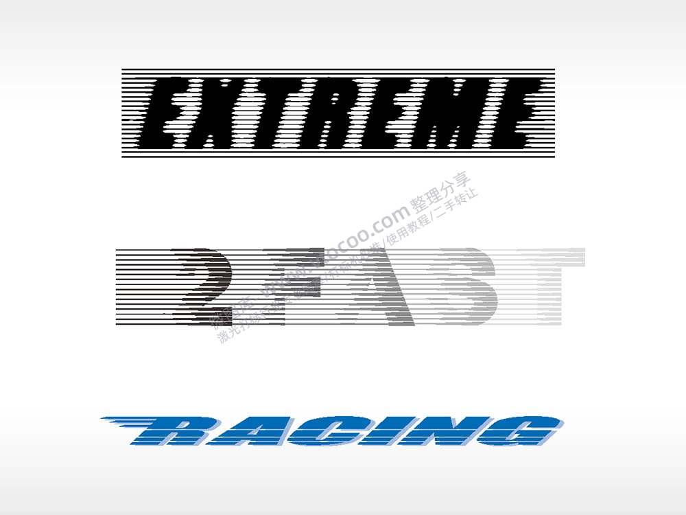 EXTREME 2FAS RACING线条涂鸦形状汽车贴花卡通名图