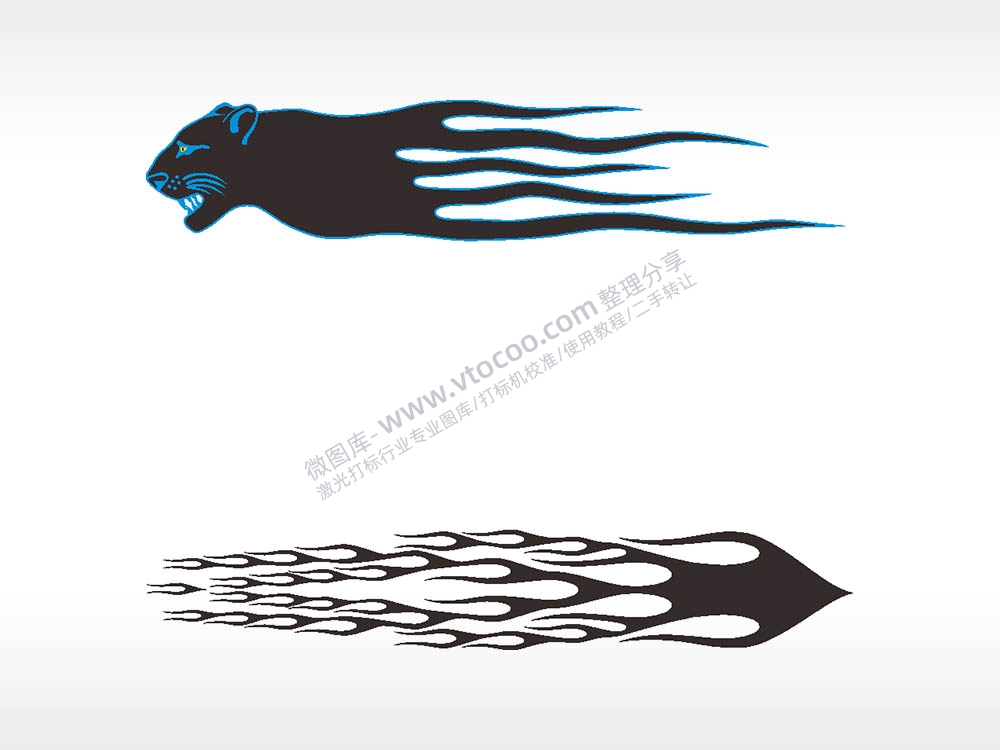 汽车贴花卡通名图精品车贴精选AI8.0格式激光打标文件通用矢量图