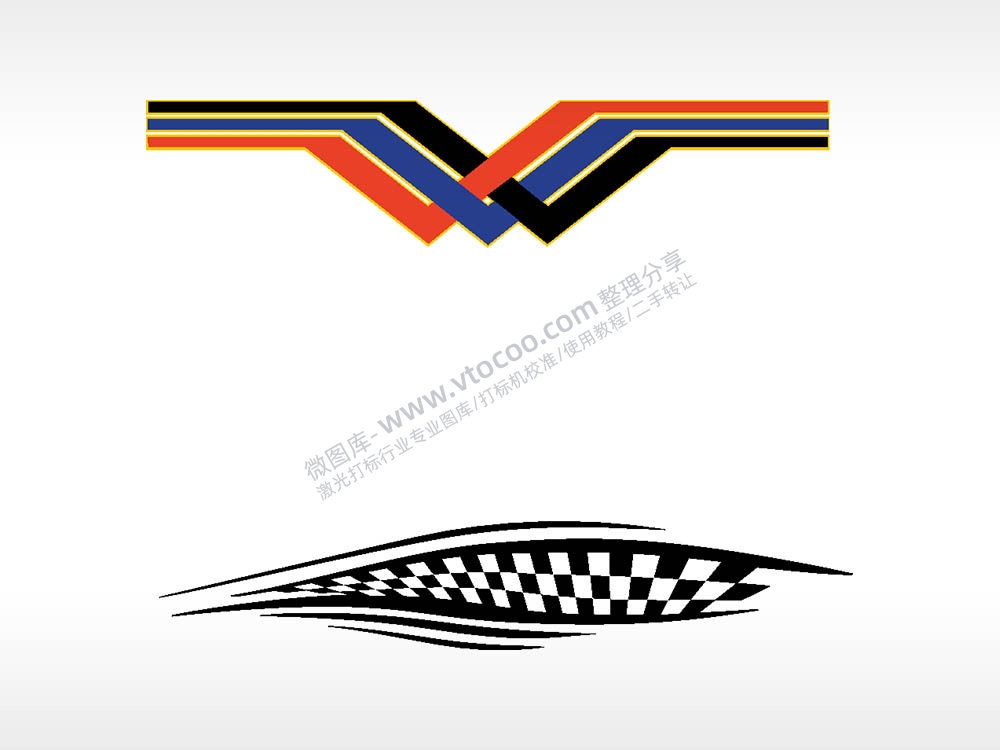 汽车贴花卡通名图精品车贴精选AI8.0格式激光打标文件通用矢量图