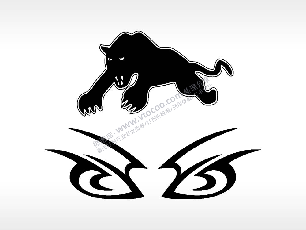 汽车贴花卡通名图精品车贴精选AI8.0格式激光打标文件通用矢量图