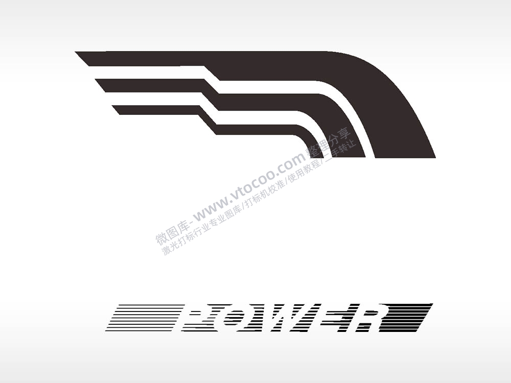 POWER汽车贴花卡通名图AI8.0格式激光打标文件通用矢量图
