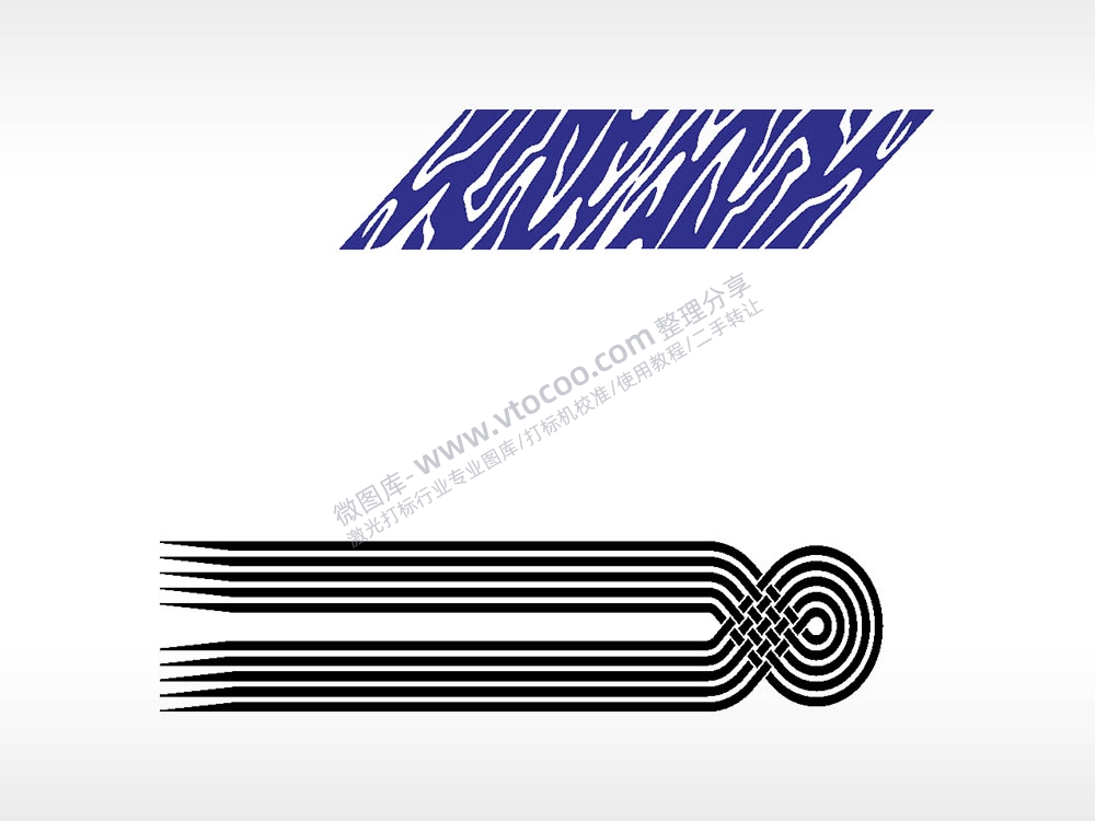 波纹水纹卡通名图精品车贴精选AI8.0格式激光打标文件通用矢量图
