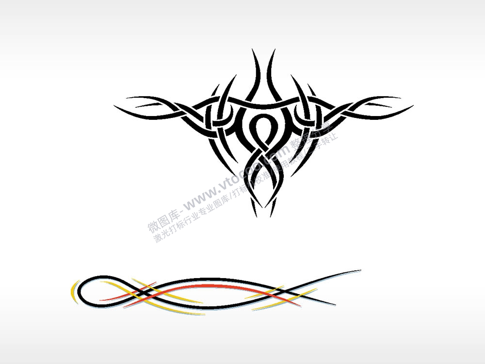 图腾汽车贴花卡通名图车贴精选AI8.0格式激光打标文件通用矢量图