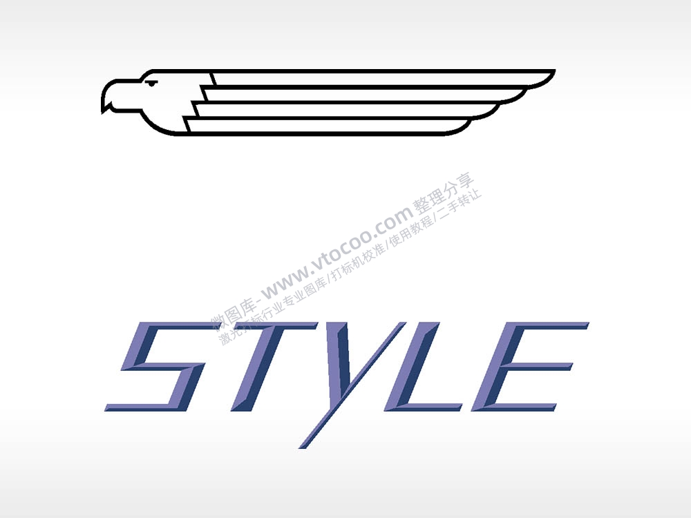 STYLE汽车贴花卡通名图AI8.0格式激光打标文件通用矢量图