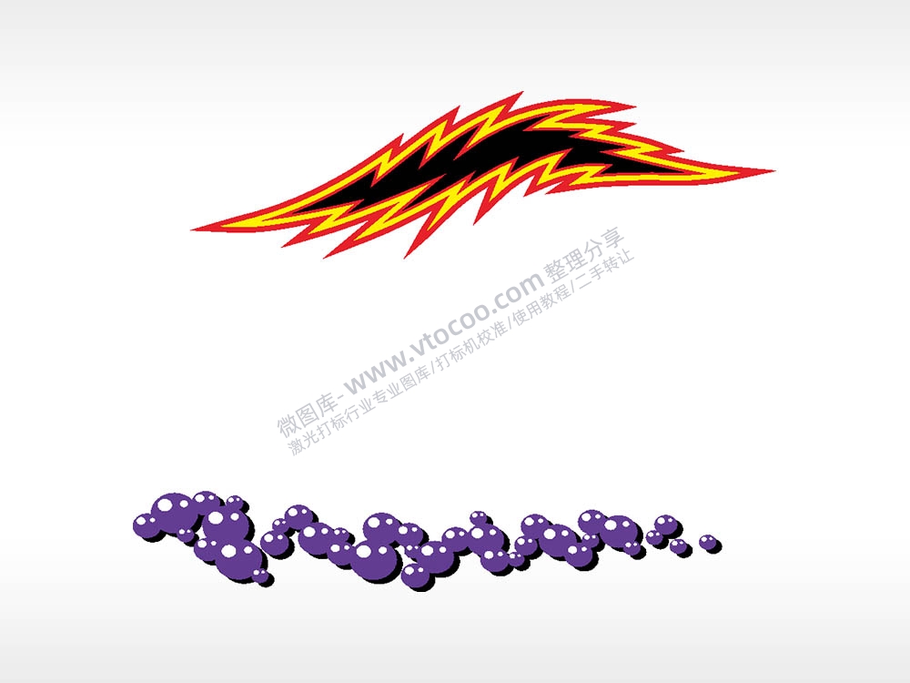 泡泡汽车贴花卡通精品车贴精选AI8.0格式激光打标文件通用矢量图