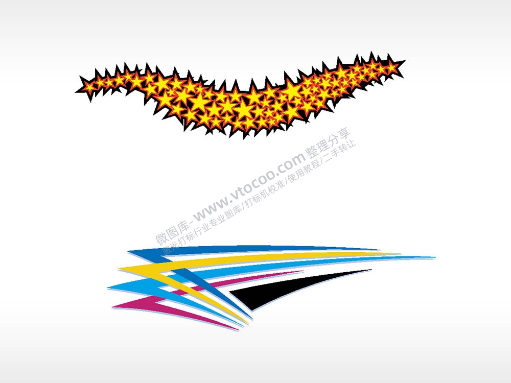 星星汽车贴花精品车贴精选AI8.0格式激光打标文件通用矢量图